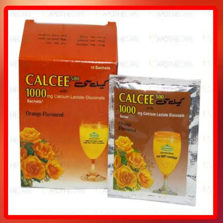 Calcee%201000mg%20Sachets%20Orange%20Flavor%20Enriched%20Calcium%20lactate%20Gluconate%20-%20Image%202