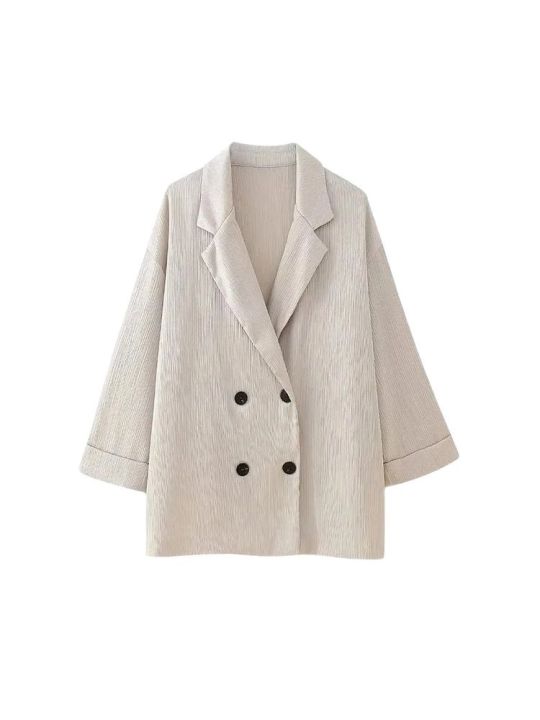 Women's%20Double-Breasted%20Loose%20Blazer%20Coat%20and%20High%20Elastic%20Waist%20Wide%20Leg%20Pants,%20Female%20Two%20Piece%20Sets,%20Fashion%20-%20Image%206