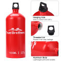 1.5L Aluminum Oil Fuel Bottle Alcohol Liquid Gas Oil Container for Camping Hiking Backpacking. 