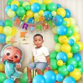 pack of 64 pcs theme set CoComelon Theme Birthday Decorations - 64Pcs Cocomelon Birthday Decoration Items for Girls | Cocomelon Balloons for Birthday | Cocomelon Banner for Birthday | Happy Birthday Decorations for Boys. 