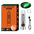 BORUiT V1 LED Keychain Portable Fluorescent Flashlight Work Light Type-C Rechargeable Mini Torch UV Camping Pocket Lantern. 