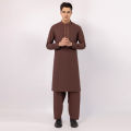 Junaid Jamshed Sticthed BROWN SEMI-FORMAL KAMEEZ SHALWAR For Men And Boys -Collection:2026- Designcode: JJKS-A-33873/S26/JJ10347-SF. 