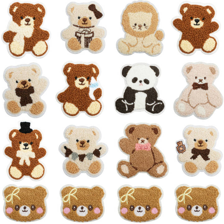 Curly Bear Embroidered Cloth Patch Versatile Towel New Embroidered Little Panda Patch Patch Bag Embroidered Label Ironing