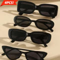 3/4PCS Unisex Cat Eye Round Square Plastic Frame Fashion Sunglasses for Outdoor Travel Hiking Sun Glasses for Men Women. 