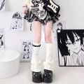 Gothic Women's Striped Leg Warmers Black White Lolita Long Socks Knitted Japanese Winter Socks Arm Ankle Warmers Wide Legs Cover. 