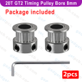 20 Teeth GT2 Timing Pulley Shaft Hole 8mm Aluminum GT2 Timing Pulley 8mm Bore 20 Tooth 6mm Wide Timing Belt For CNC 3D Printer. 