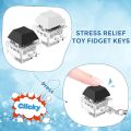 Keyboard Fidget Toys, Keyboard Fidget Keychain Decompression Toys Keyjcap Clicker Fidget Toy Stress Relief Fingertip Gadget. 
