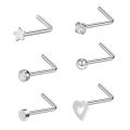 6Pcs/set 20G Fashion Nose Septum Piercing Studs Set Stainless Steel Nose Septum Studs Body Piering Jewelry For Nose Piercing. 