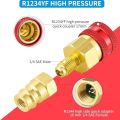 R1234YF to R134A Quick Connector Adapter, Splice Connector Hose Adapter for AC Charging of Automotive Air Conditioner. 