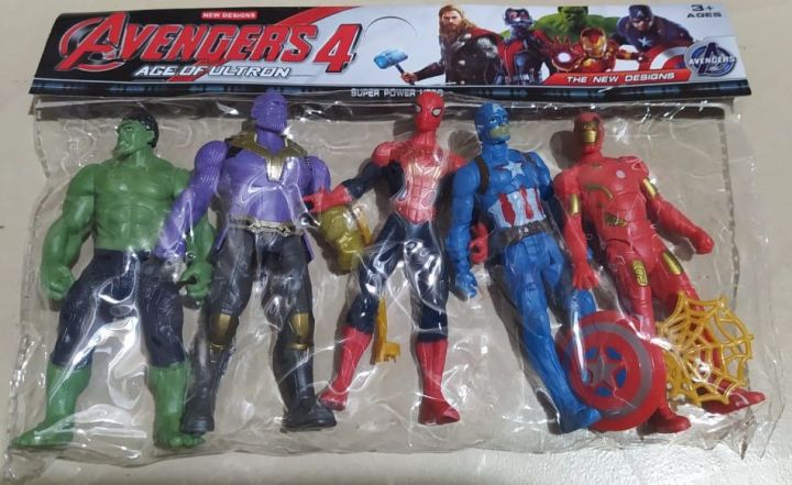 Avengers%20Set%20of%205%20Action%20Figures%20Iron%20Man%20Hulk%20Spiderman%20Captain%20America%20-%20Image%203