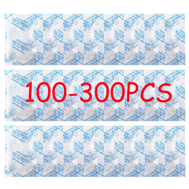 100-300PCS Non-Toxic Silica Gel Desiccant Damp Moisture Dehumidifier For Kitchen Room Living Absorber Bag Clothes Food Storage