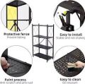 5 Tier Foldable Storage Rack. Metal Black Foldable Storage Rack. 