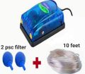 Aquarium Air Pump Double Nozzle with 2 pic air stone with 10 feet air pipe. 