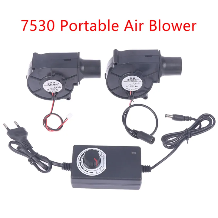 DC 12V/24V Portable Air Blower 2500R Centrifugal Radial Air Cooler 7530 Smelting Metal Fan BBQ Blower Charcoal Cooling Fan