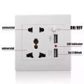 USB Socket Wall Power Outlets with Double USB Port Home Panel Outlet 2.1A 5V Electrical Power Sockets. 