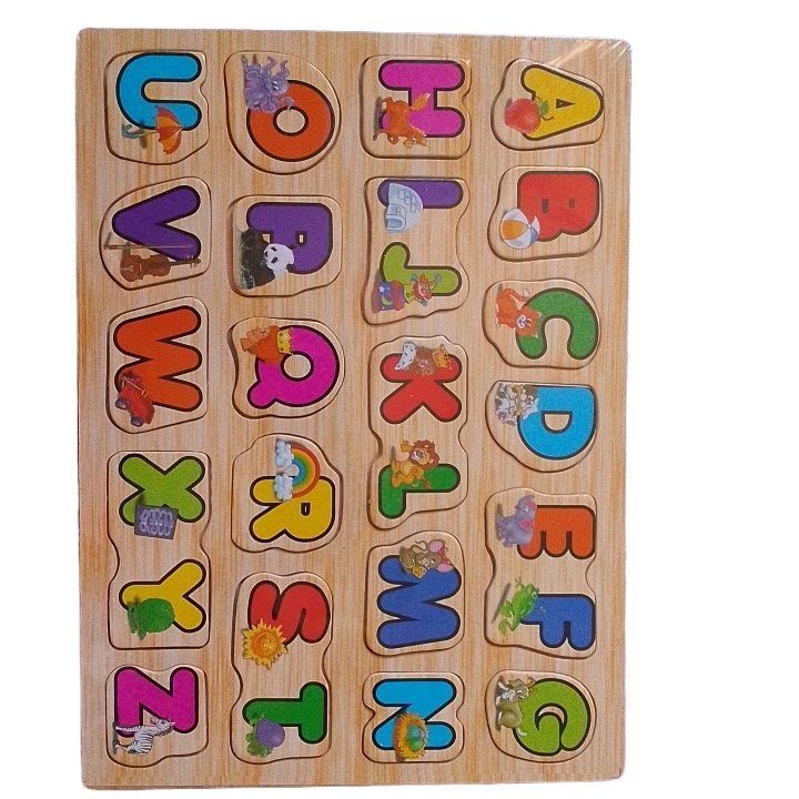 English Alphabet Wood Peg Puzzle