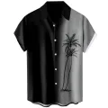 Summer Men'S Casual Shirt Coconut Print Short-Sleeved Shirt Ropa Hombre. 