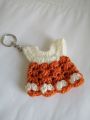 Hand made key chainl Crochet mini frok l key chains for bags , purses  & keys.. 
