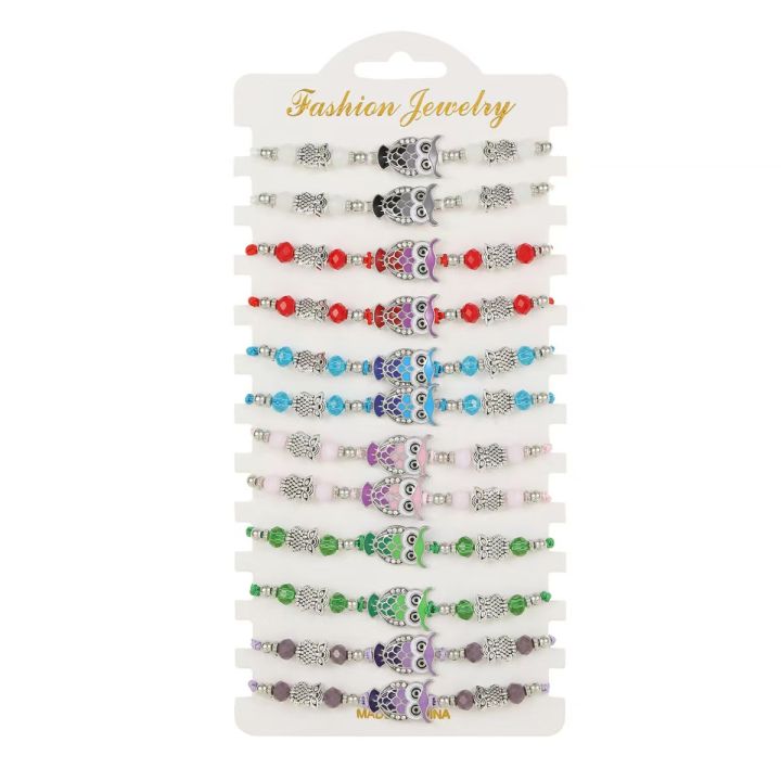 12%20Pieces%20Of%20Vintage%20Alloy%20Colored%20Owl%20Crystal%20Bracelet%20Fashionable%20and%20Adjustable%20Friendship%20Bracelet%20Set%20For%20Men%20and%20Women%20-%20Image%206