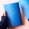 Space Doodle Minimalistic Galaxy blue BuJo Notebook Dot grid Diary Dotted pages Journal. 