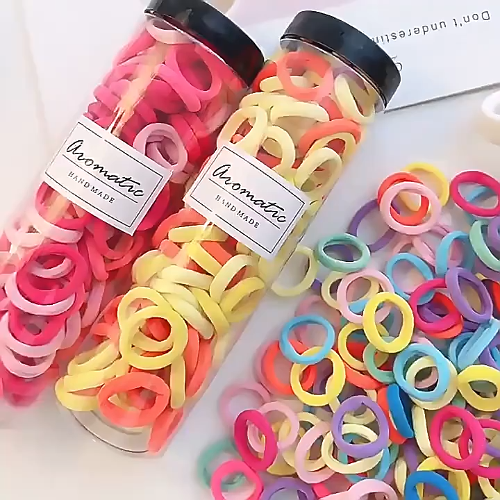 Baby Girl Elastic Hair Bands - Colorful Mini Rubber Bands for Kid's Ponytails & Hair Accessories (Multicolor)