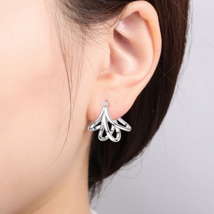 MISEFF%202025%20925%20Sterling%20Silver%20Simple%20Curve%20Hoop%20Earrings%20For%20Engagement%20Wedding%20Party%20Birthday%20%20Silver%20Jewelry%20Hoops%20Women%20-%20Image%203