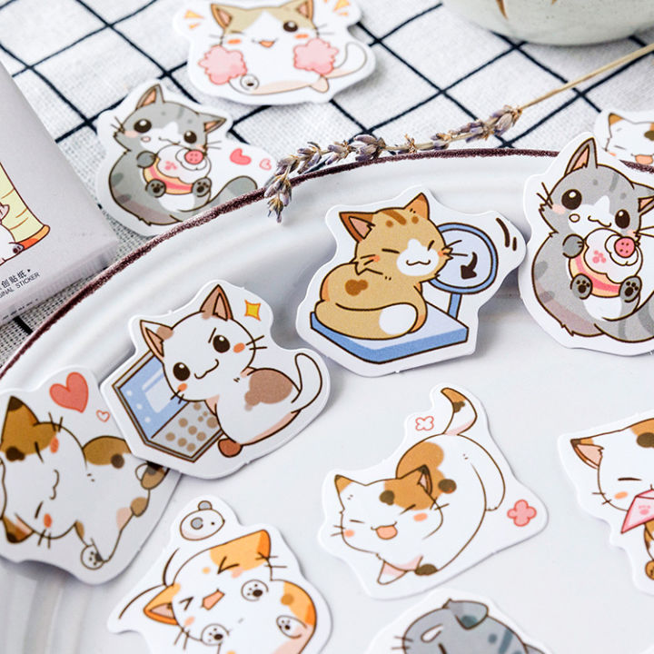45pcs%20My%20cat%20Decorative%20Stickers%20Adhesive%20Stickers%20DIY%20Decoration%20Diary%20Japanese%20Stationery%20Stickers%20-%20Image%205