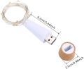 20 LEDs Cork Bottle Fairy Lights USB Rechargeable Christmas Garland String Lights for Bedroom Room Home Wedding Party Decoration.