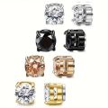 Classy 18K Gold Plated Stainless Steel Magnetic Stud Earrings for Men with Sparkling Cubic Zirconia - Hypoallergenic and Trendy.