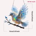 15cm Acrylic Magpie Bird Wall Hanging 2D Bird Hangings Pendant Ornament Home Art Dream Catcher Decoration Stained Window Hanging. 