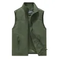 FGKKS Spring New Men Waistcoat Outdoor Leisure Solid Color Vest Young Middle-aged Photography Fishing Casual Vest Jacket Male. 