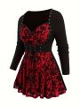 Halloween Special Plus Size Women's Gothic Halloween Party Dress Blouse. 