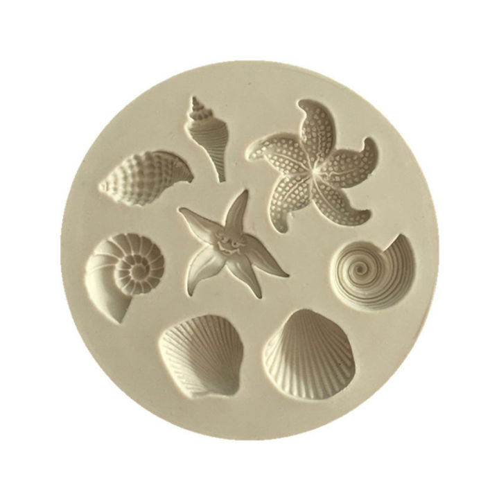 Seashell Conch Starfish Fish Under the Sea Style Pastry Baking Molds for Cookie Candy Marine Theme Cake Fondant Silicone Mold