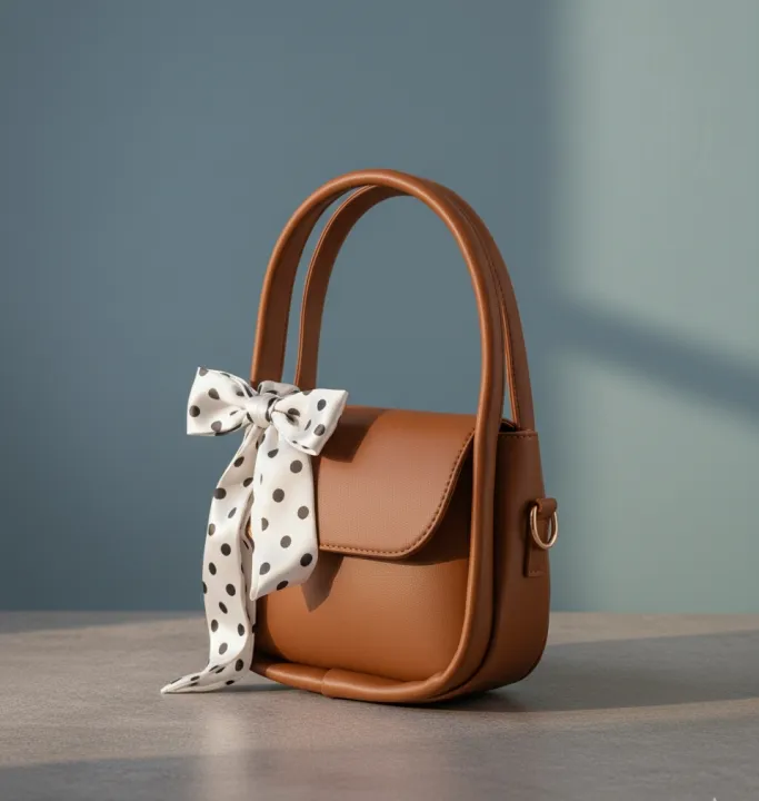 Elegant%20Ladies%20Top%20Handle%20And%20Shoulder%20Bag%20Fashion%20Crossbody%20Purse%20With%20Polka%20Dot%20Bow%20Stylish%20-%20Image%203