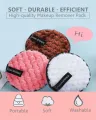 Microfiber cloth pad facial makeup remover puff round mesh grain cotton double-layer cleansing towel reusable cleaning wipes. 