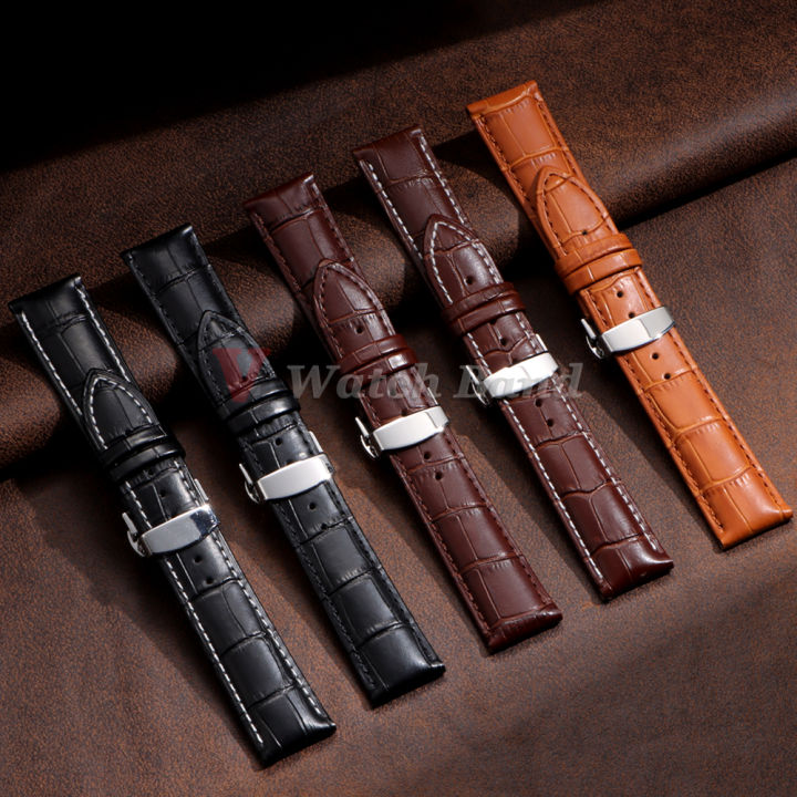 12/13/14/15/16/17/18/19/20/21/22/23/24mm%20Genuine%20Leather%20Strap%20with%20Box%20Bracelet%20Wristband%20Band%20Butterfly%20Clasp%20Watch%20Accessory%20-%20Image%205