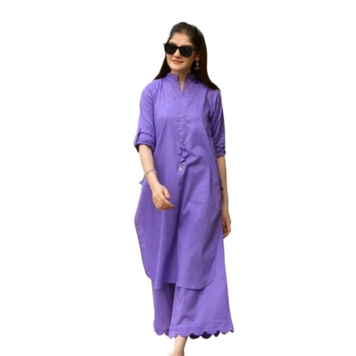 Ladies Kurta with pockets and With Flwless Palazzo