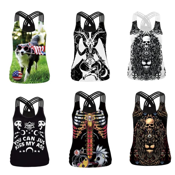 Large Size Women Clothing Casual Fitness Short Knitted Off Crop Top Sleeveless Tank Top Gym Workout Sports Shirts Halloween
