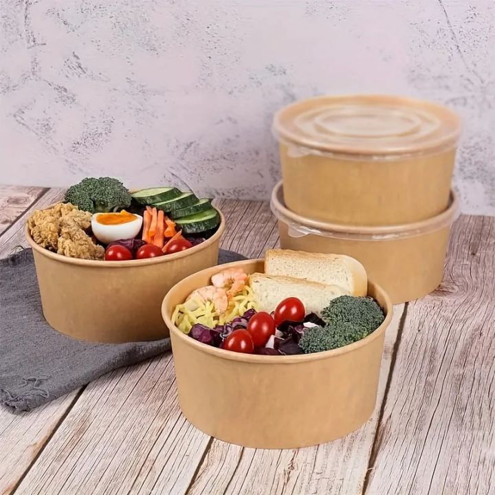 15/30PCS%20Kraft%20Paper%20Bowls%20Disposable%20Bowls%20with%20Lid%20Salad%20Vegetable%20Soup%20Kitchen%20Restaurant%20Party%20Snack%20Storage%20Supplies%20-%20Image%204