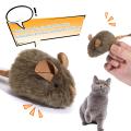 Simulation Mouse Kitten Toy Bite-resistant Automatic Chirping Interactive Cat Chew Toy Squeaky Imitation Mouse Cat Toy Supplies. 