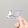 2pcs Cute Goose Laptop Stickers Removable Laptop Decals Waterproof Stickers Notebook Computer Decoration for Adults.