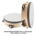 6inch Hand Held Drum Tambourine Drum Metal Jingles Percussion Musical Instrument For KTV Party Games. 