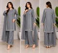 Elegant Women 2PC Dress – Stylish Lace Design Suit. 