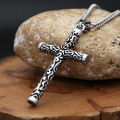 Vintage Engraving Cross Necklace Pendant For Men Women Fashion Punk Simple Stainless Steel Men Cross Pendant Jewelry Wholesale pen gpt. 