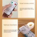 New LED Night Light Smart Remote Control Night Sensor Round Plug in With USB Bedroom Home Night Lamp. 
