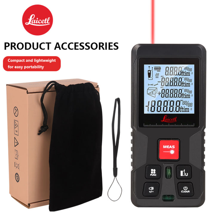 Laser Measure 330Ft, M/in/Ft Digital Laser Distance Meter with Backlit ...