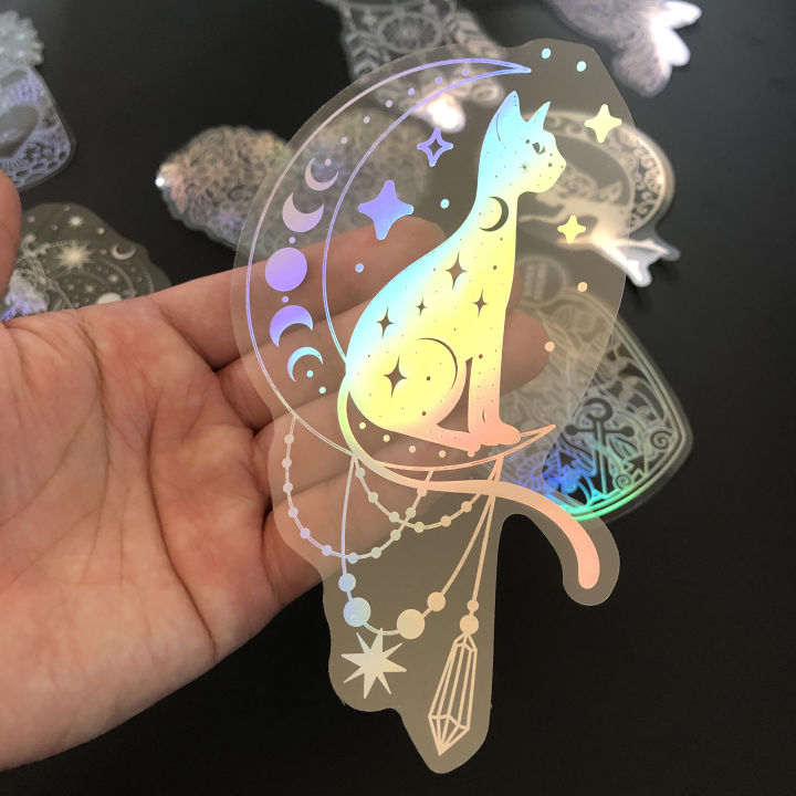 10%20Pack%20Larger%20Stickers%20Holographic%20Glitter%20PET%20Transparent%20Shiny%20Waterproof%20Adhesive%20DIY%20Materials,%20Max%20Size%208.5%20x%2017.9%20CM%20-%20Image%203