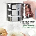 Handheld Flour Sieve Manual Stainless Steel Semi-automatic Creative Fine Mesh Flour Sifter Flour Sieve Baking Tool Ata Channi. 