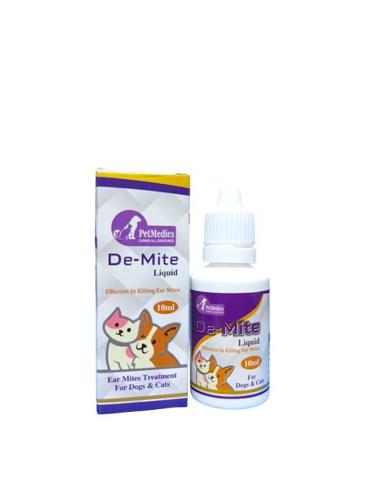 De-mite Natural Ear Cleanser and Ear Mite remover solution for Dog/Cat-15ml