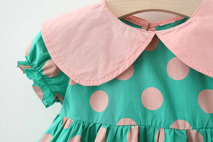 Summer%20Girls%20Kids%20Princess%20Short%20Sleeve%20Dress%20Children%20Baby%20Infants%20Dot%20Polka%20Pleated%20Dresses%20Casual%20Vestidos%20-%20Image%204